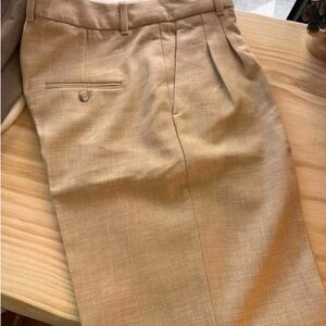Aritzia Effortless Beige Pleated Pants